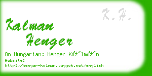 kalman henger business card